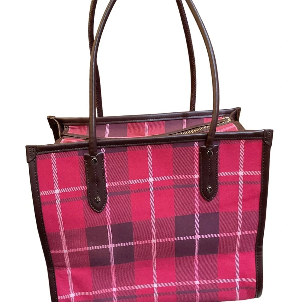 Kate Spade Pink Plaid Tote Bag